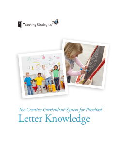 The Creative Curriculum&reg; System for Preschool Letter