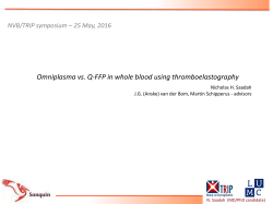 Omniplasma vs. Q-FFP in whole blood using thromboelastography