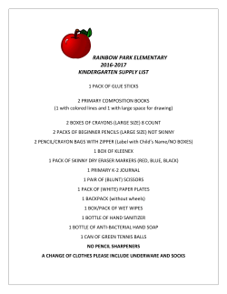 Supply List 2016-2017 - Rainbow Park Elementary School