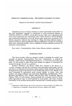 PRIMATE COMMENSALISM