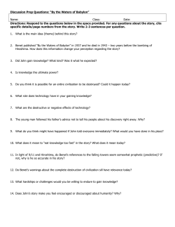 Discussion Prep Questions: “By the Waters of Babylon” Name: Class