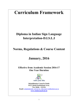 Diploma in Indian Sign Language Interpreting