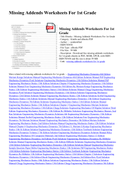 Missing Addends Worksheets For 1st Grade