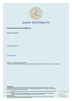 Postmodernism and the Digital Era Flores, Fernando