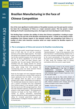 Brazilian manufacturing in the face of Chinese competition