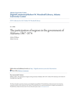 The participation of negroes in the government of Alabama 1867-1874