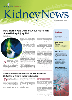 Kidney News - April 2014 - American Society of Nephrology