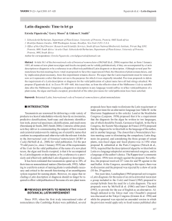 Latin diagnosis: Time to let go - International Association for Plant