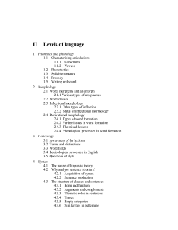 II Levels of language