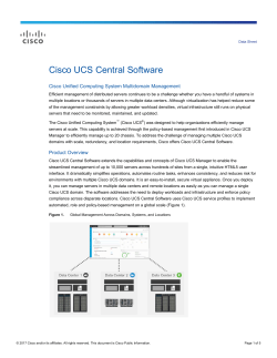 Cisco UCS Central Software Data Sheet