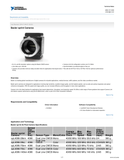 Basler sprint Cameras - Data Sheet