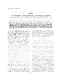 the epidemiology of malaria in an epidemic area of the peruvian