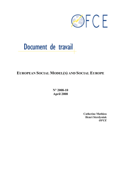 EUROPEAN SOCIAL MODEL(S) AND SOCIAL EUROPE N