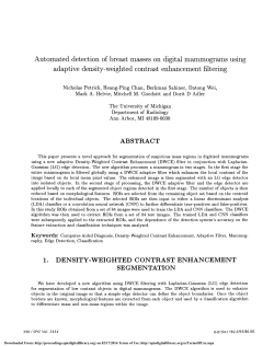Automated detection of breast masses on digital mammograms