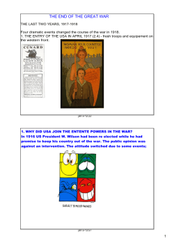 THE END OF THE GREAT WAR