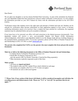 Dear Parent: We are glad your daughter or son has chosen Portland