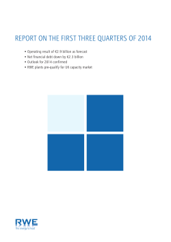 report on the first three quarters of 2014