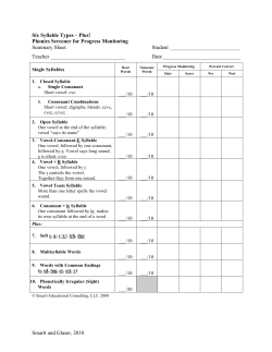 Six Syllable Types Plus