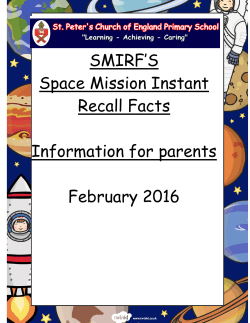 TEXT HERE SMIRF`S Space Mission Instant Recall Facts