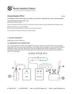 CLOSED-SYSTEM HPLC - Western Analytical