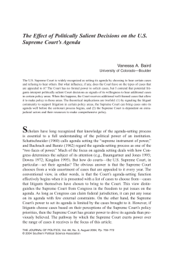 The Effect of Politically Salient Decisions on the US Supreme Court`s