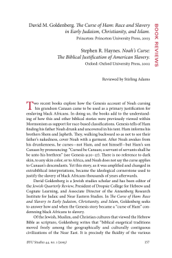 David M. Goldenberg. The Curse of Ham: Race and Slavery in Early