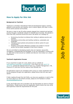 Job Profile - Tearfund Jobs