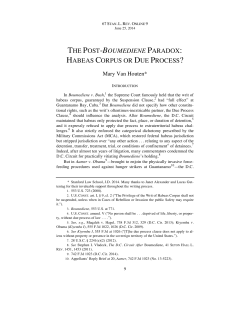 THE POST-BOUMEDIENE PARADOX: HABEAS CORPUS OR DUE