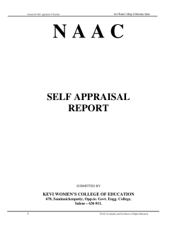 NAAC - Kevi Women`s College of Education | Salem