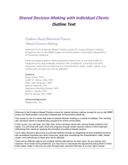 Shared Decision-Making with Individual Clients Outline Text