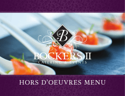HORS D`OEUVRES MENU
