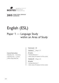 (ESL) Paper 1 - Board of Studies