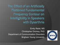 5092 The Impact of Flattened Prosody on Intelligibility in