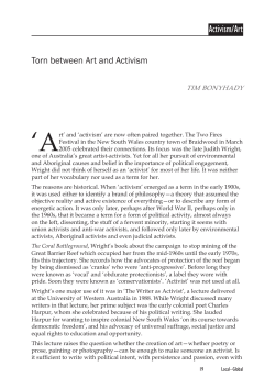 Torn between Art and Activism