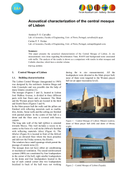 Acoustical characterization of the central mosque of Lisbon
