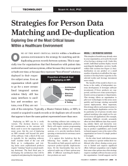 Strategies for Person Data Matching and De