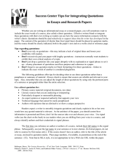 Integrating Quotations in Essays and Research Papers