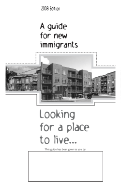 Looking for a place to live a guide for new immigrants.