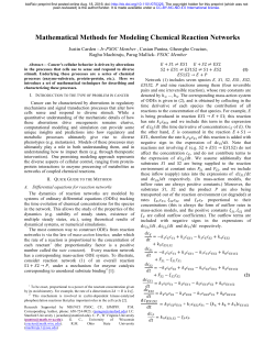 Mathematical Methods for Modeling Chemical Reaction