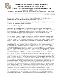 franklin regional school district board of school directors committee