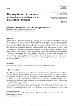 The acquisition of concrete, abstract, and emotion words in a second