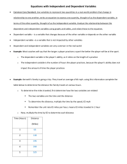Equations with Independent and Dependent Variables
