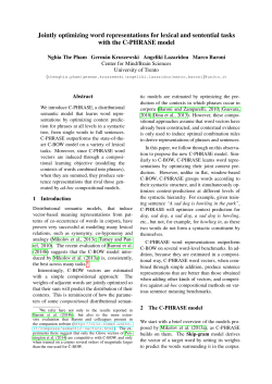 Jointly optimizing word representations for lexical and - clic