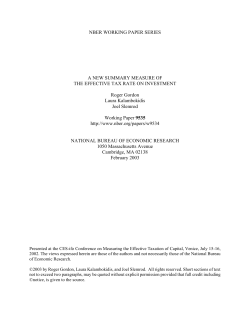 A New Summary Measure of the Effective Tax Rate on Investment