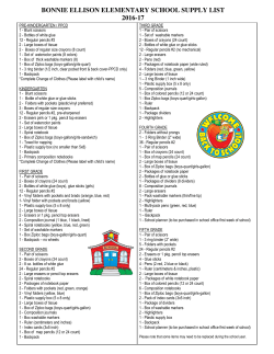 bonnie ellison elementary school supply list 2016-17