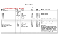 Principal Openings listed on next page
