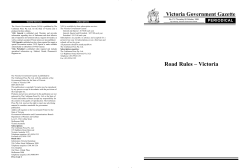 Road Rules - Victoria Government Gazette