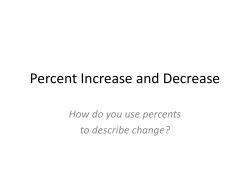 Percent Increase and Decrease