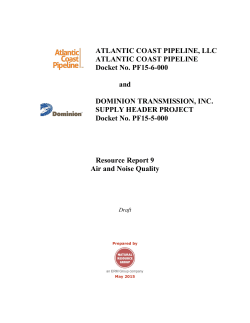 Resource Report 9 &ndash; Air and Noise Quality