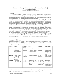 Chemistry for future presidents (and the teachers that will teach them
